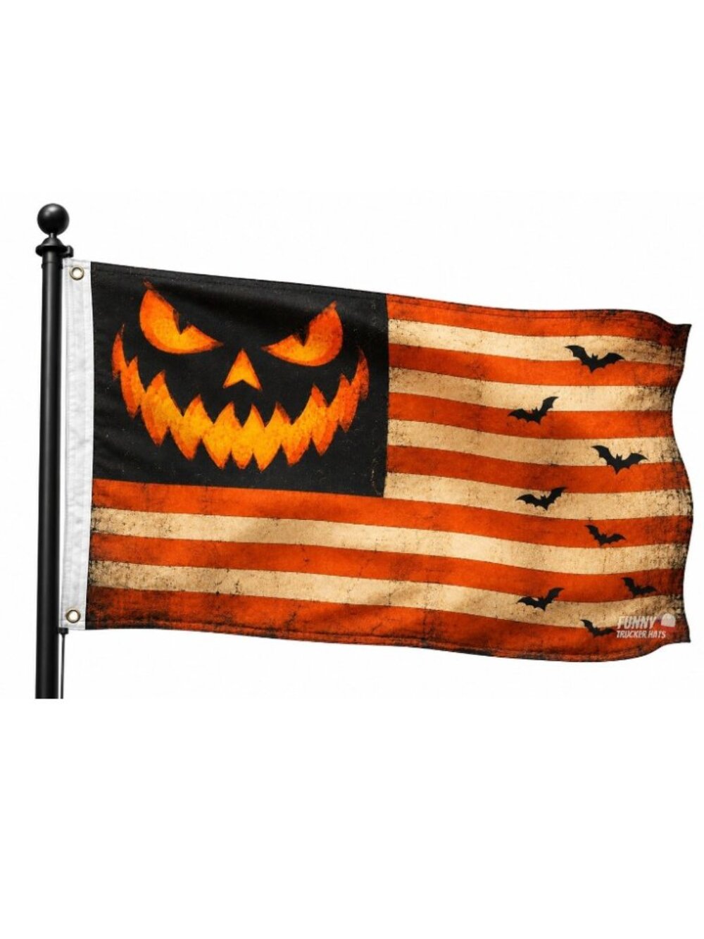Halloween Pumpkin American Flag Spooky Patriotic Flag Jack O Lantern Bats Gifts